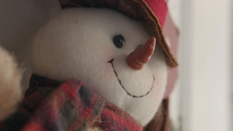 Detail-shot-of-snowman-christmas-ornament