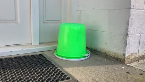 Cubo-Verde-Junto-A-La-Puerta-Principal