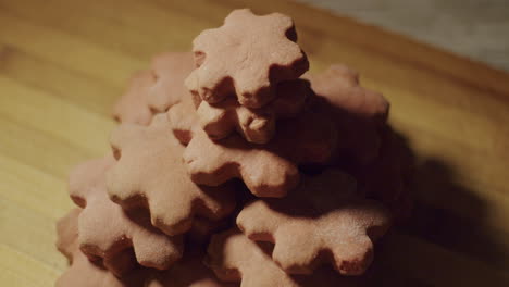 Pile-stack-of-christmas-cookies-ready-to-eat-and-freshly-baked,-no-people