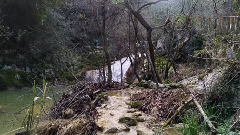 Pequeña-Cascada-En-Medio-De-La-Selva-Tropical-En-La-Temporada-De-Otoño