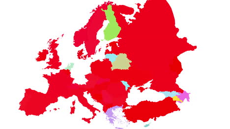 El-Mapa-Gráfico-De-Computadora-De-Europa-Se-Vuelve-Rojo-Simulando-La-Propagación-De-Un-Virus