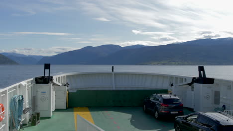 Pan-of-a-Fjord-in-Norway-from-on-Board-a-Ferry-on-a-Beautiful-Sunny-Day