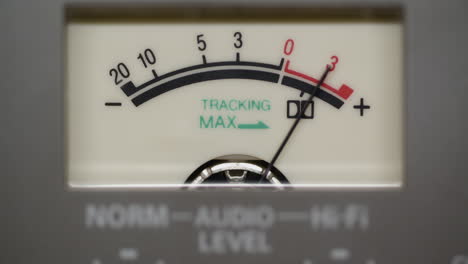 A-volume-unit-meter-shows-signal-level-during-magnetic-video-tape-recording