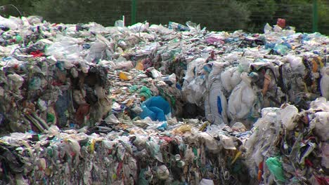 Detailed-static-shot-of-landfill-with-a-lot-of-toxic-plastic-waste-and-other-trashes