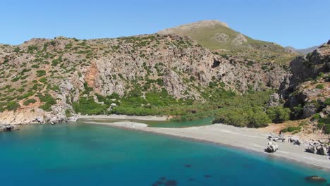 Acantilado-Mágico-Seitan-Playa-Limania-En-Creta-Grecia-Antena