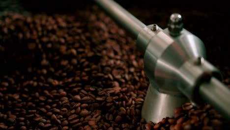 Close-Up-To-Coffee-Roasting-Machine-In-Slowmotion