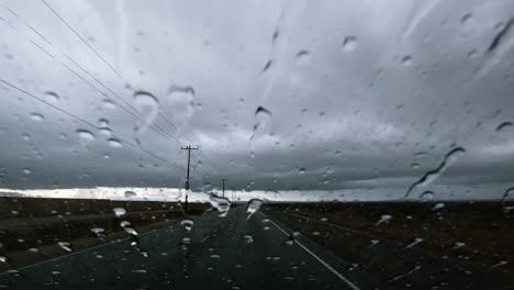 Driving-on-the-freeway-on-a-stormy-day---wide-shot