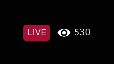 Facebook-LIVE-viewers-icon-on-black-background,-overlay