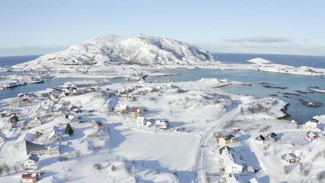 Vista-Aérea-De-La-Isla-ártica-De-Sommarøy-En-Noruega-Durante-El-Invierno