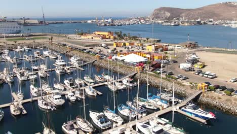 Aerial-view-of-the-cruiseport-in-Ensenada,-Mexico