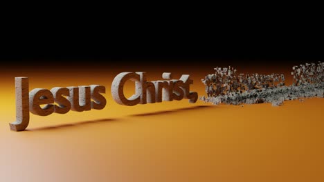 Text-animation-saying-Jesus-Christ-the-Rock-in-three-dimensions
