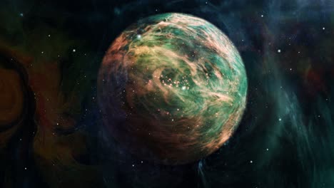Animación,-Planetas-Y-Nebulosas-En-El-Universo-Espacial
