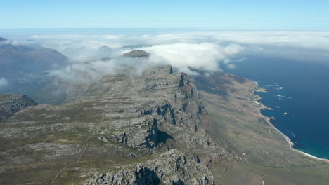 Table-Mountain-Drone-footage-moving-through-the-clouds