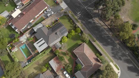 Aerial-birds-eye-shot-of-residential-houses-in-a-suburban-street-in-Australia