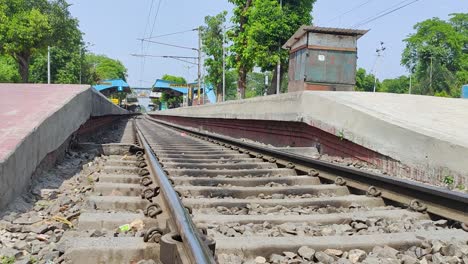 Lockdown-in-effect-in-India,-Railway-train-stations-shut-down-and-empty-due-to-coronavirus-quarantine-lockdown,-no-train-and-transportation