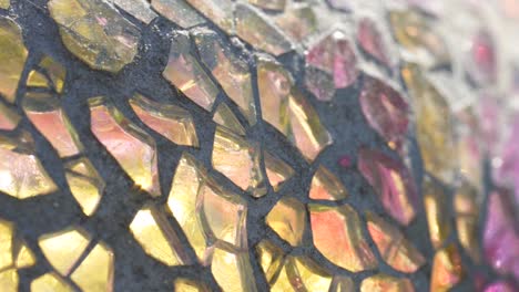 Closeup-Of-Mosaic-Abstract-Artwork-In-A-Outdoor-Garden