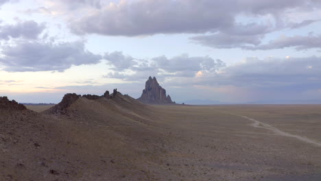 Shiprock-New-Mexico-Edge-of-Sunset-and-Blue-Hour-in-4k