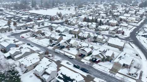 Aerial-view-of-a-Spokane-suburb-covered-in-snow