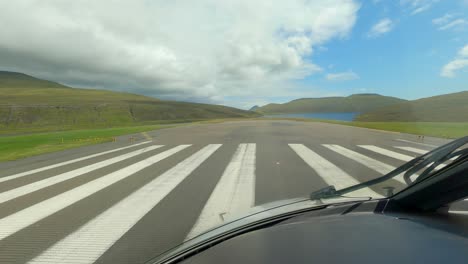 Airplane-taxiing-on-runway-preparing-to-take-off,-Backtrack