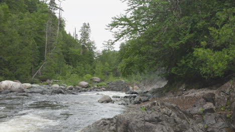 Un-Gran-Río-Fluye-Por-El-Bosque-Hacia-Algunas-Cataratas