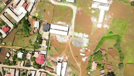 Rural-Africa-settlements,-Green-agriculture-farms,-Kenya-houses,-poor-settlement-Africa,-Rural-houses-of-Kenya