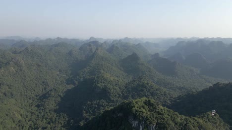 Rugged-inaccessible-mountain-jungle-of-Cat-Ba-National-Park,-Vietnam