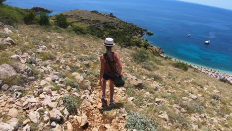 Solo-female-traveler-on-a-journey-at-Krk-island-Croatia