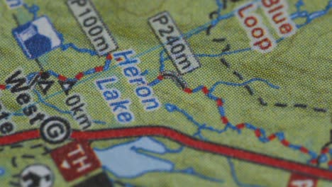 Closeup-Of-Algonquin-Provincial-Park-On-A-Map,-Planning-Camping-Holiday