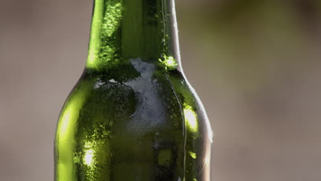 Kalte-Grüne-Bierflasche-Mit-Kondensation-Und-Tropfen