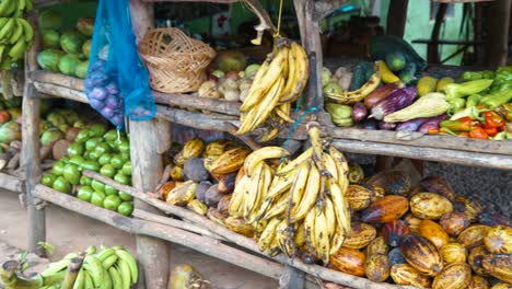 Tienda-De-Frutas-Y-Verduras-En-El-Mercado-Tropical-En-La-Calle,-Península-De-Samana,-República-Dominicana