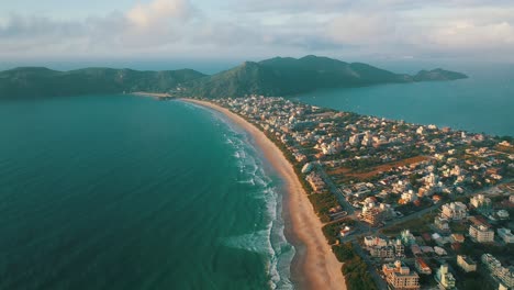 Drone-aerial-view-brazilian-south-coast,-Mariscal,-Santa-Catarina,-Brazil