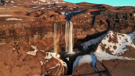 Seljalandsfoss-Waterfall-In-South-Iceland-On-A-Sunny-Day