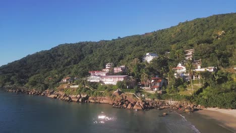 Flying-over-the-shoreline-of-the-beautiful-Florianopolis-in-Brazil