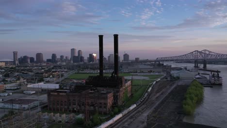 Droning-towards-the-city-of-New-Orleans-in-the-morning