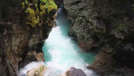 Hidden-turquoise-Soca-Gorge-river-Slovenia-aerial