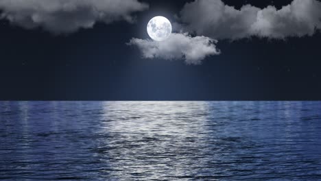 Mond-über-Dem-Meer-Meereswellen-Im-Mondlicht-4k