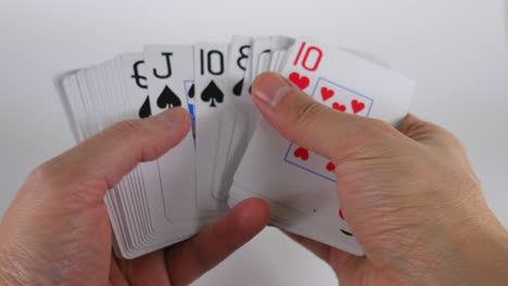 Spielkarten-In-Den-Händen,-Deck,-Kasino,-Spielen,-Zocken,-Glücksspiel,-Poker,-Blackjack,-Satz,-Illustration,-Spaten,-Spielerisch,-Spieler,-Wetten