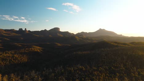 Cinematic-4K-aerial-footage-over-Australia's-Great-Dividing-Range-in-NSW-at-sunset