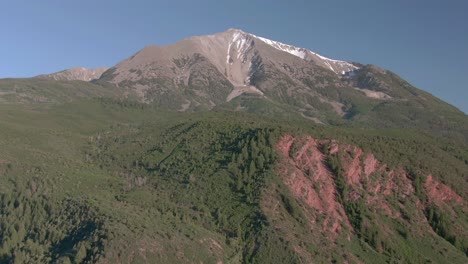 Aerial-view-moves-away-from-Mount-Sopris-in-Carbondale-Colorado
