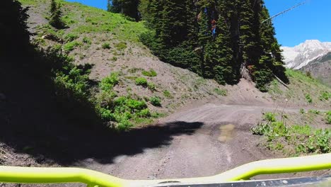 Hyperlapse-view-of-SXS-ridding-down-Mountain-trail