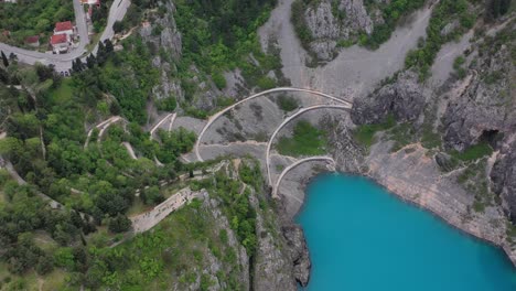 Aerial-view-of-Blue-Lake-near-Imotski,-Croatia