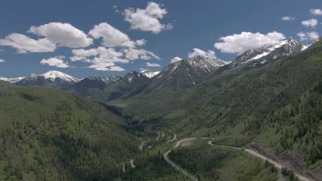The-aerial-view-back-to-show-a-view-of-beautiful-winding-Colorado-road