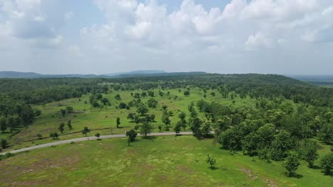Aerial-View-Of-A-Rural-Landscape-With-Verdant-And-Abundant-Forests