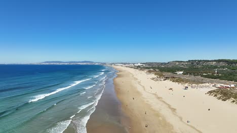 Flying-a-drone-over-the-beach-in-Costa-Da-Caparica-in-Portugal