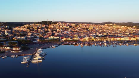Beautiful-aerial-view-of-small-fishing-town-of-Sant'Antioco-in-south-Sardinia