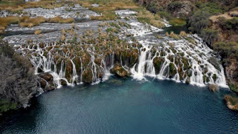 Beautiful-South-American-lagoons-and-waterfalls-of-Huancaya-in-Peru