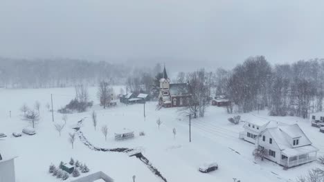 The-Swedish-Lutheran-Church-in-winter-snowfall-Monson-Town