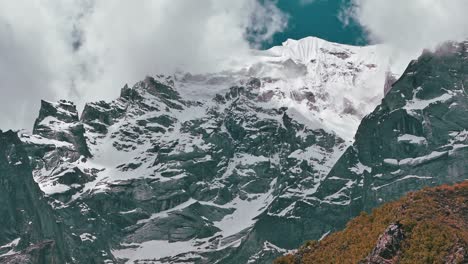 Cinematic-shot-of-snow-mountains-in-gangotri-region-,-India
