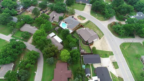 Aerial-video-flying-over-a-neighborhood-in-Highland-Village-Texas
