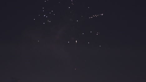 Fireworks-in-the-night,-Barcelona,-Spain,-static-shot